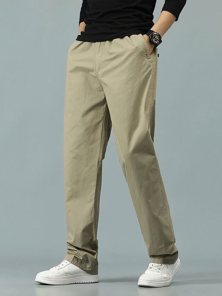 Men Formal Wear Pants - 100% Cotton Straight Casual Pants Men