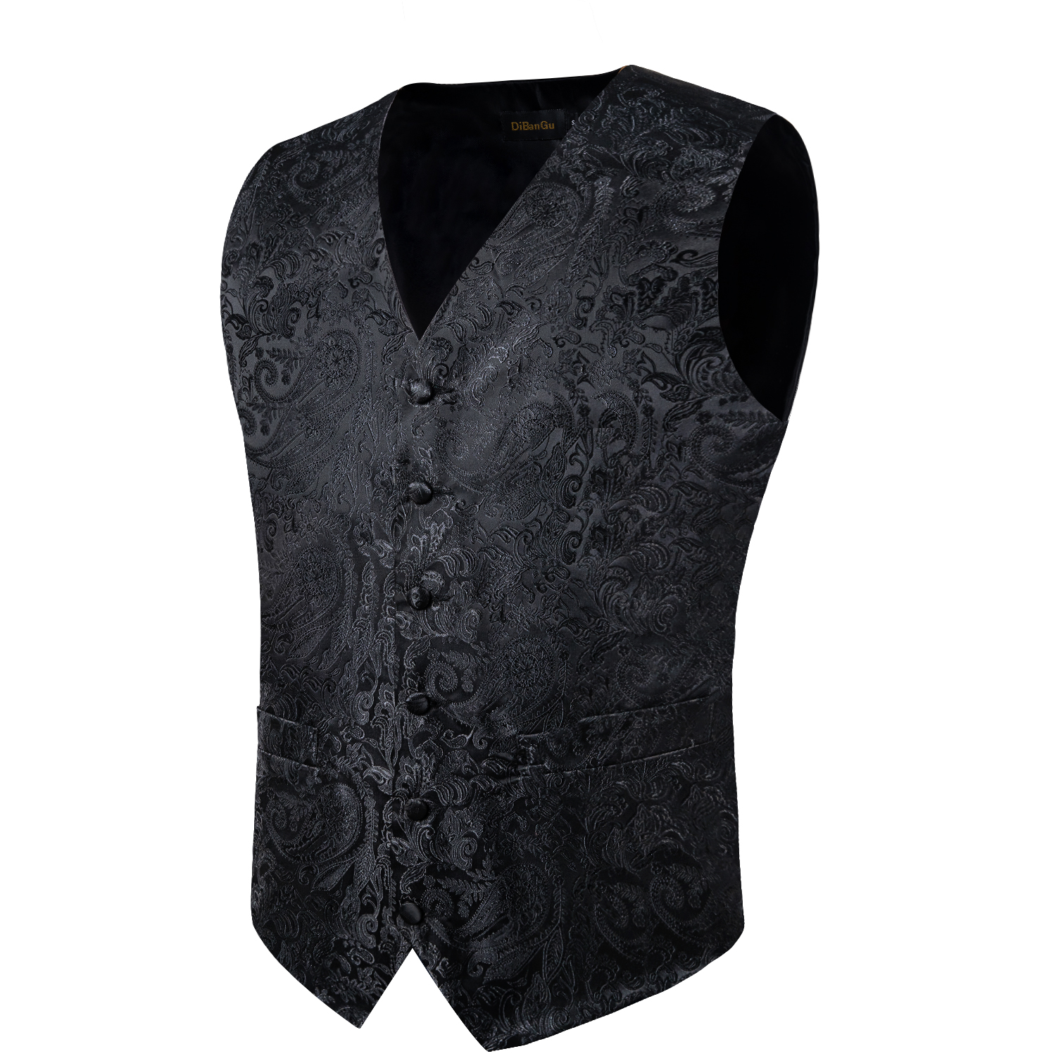 Suit Vest for Men Black Solid  - Men Formal Wear Vest avaliação e preço