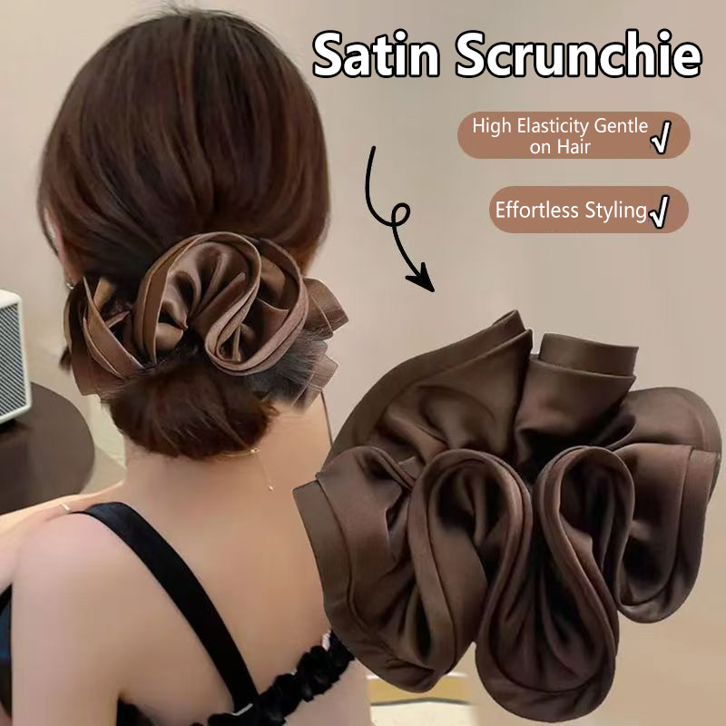 Korean Satin Scrunchies Elasti - Satin Bow Tie avaliação e preço