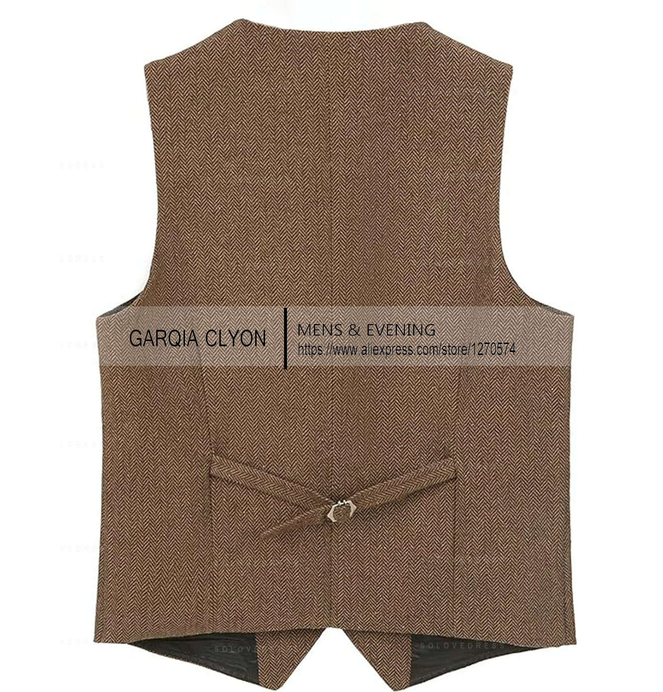Lapel Neck  Herringbone Men's  - Men Formal Wear Vest avaliação e preço