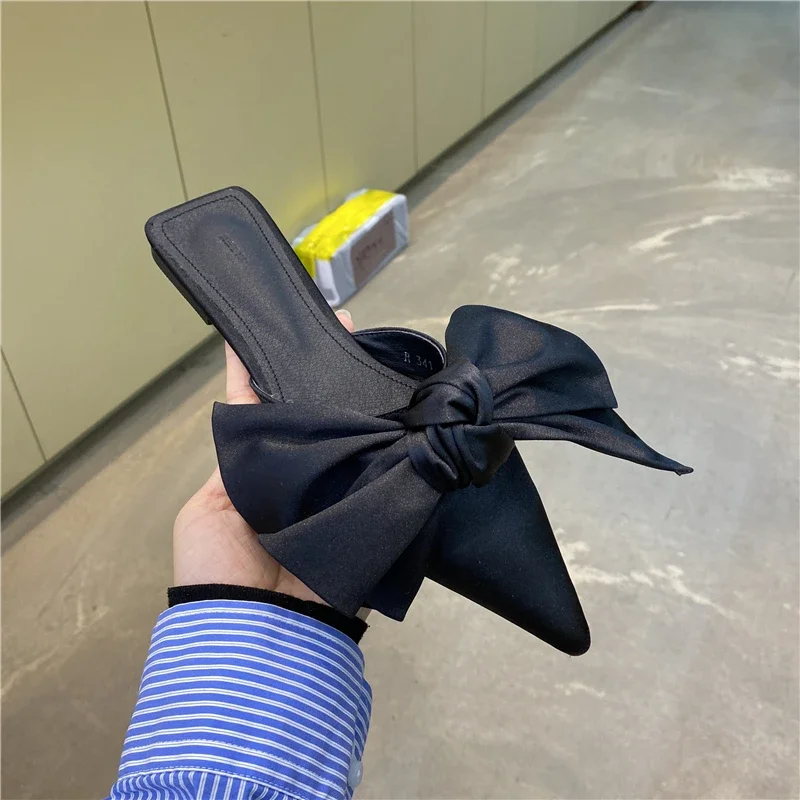 Women Sandals Oversize Bowtie  - Satin Bow Tie avaliação e preço