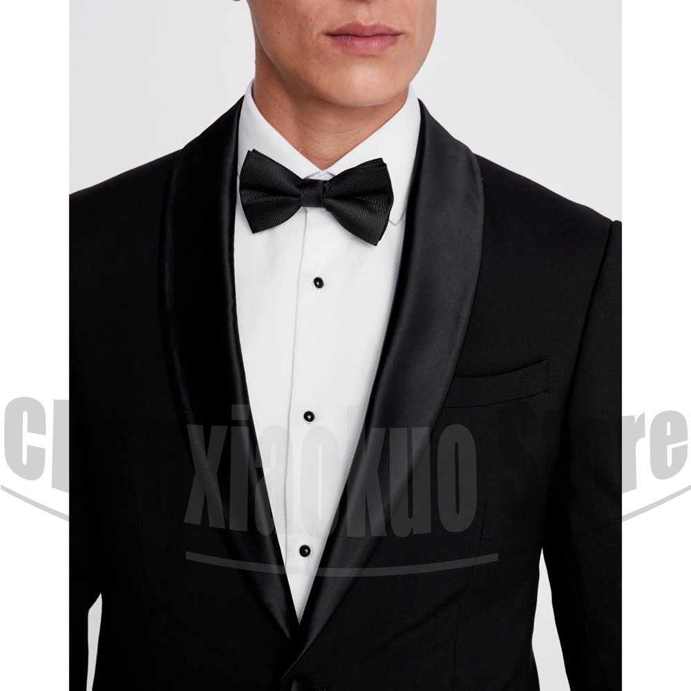 Black Men Suits 2 Piece Fashio - Men Formal Wear 2025 avaliação e preço