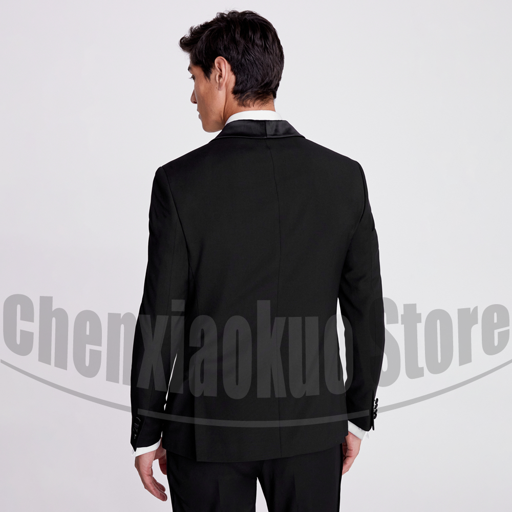 Black Men Suits 2 Piece Fashio - Men Formal Wear 2025 avaliação e preço