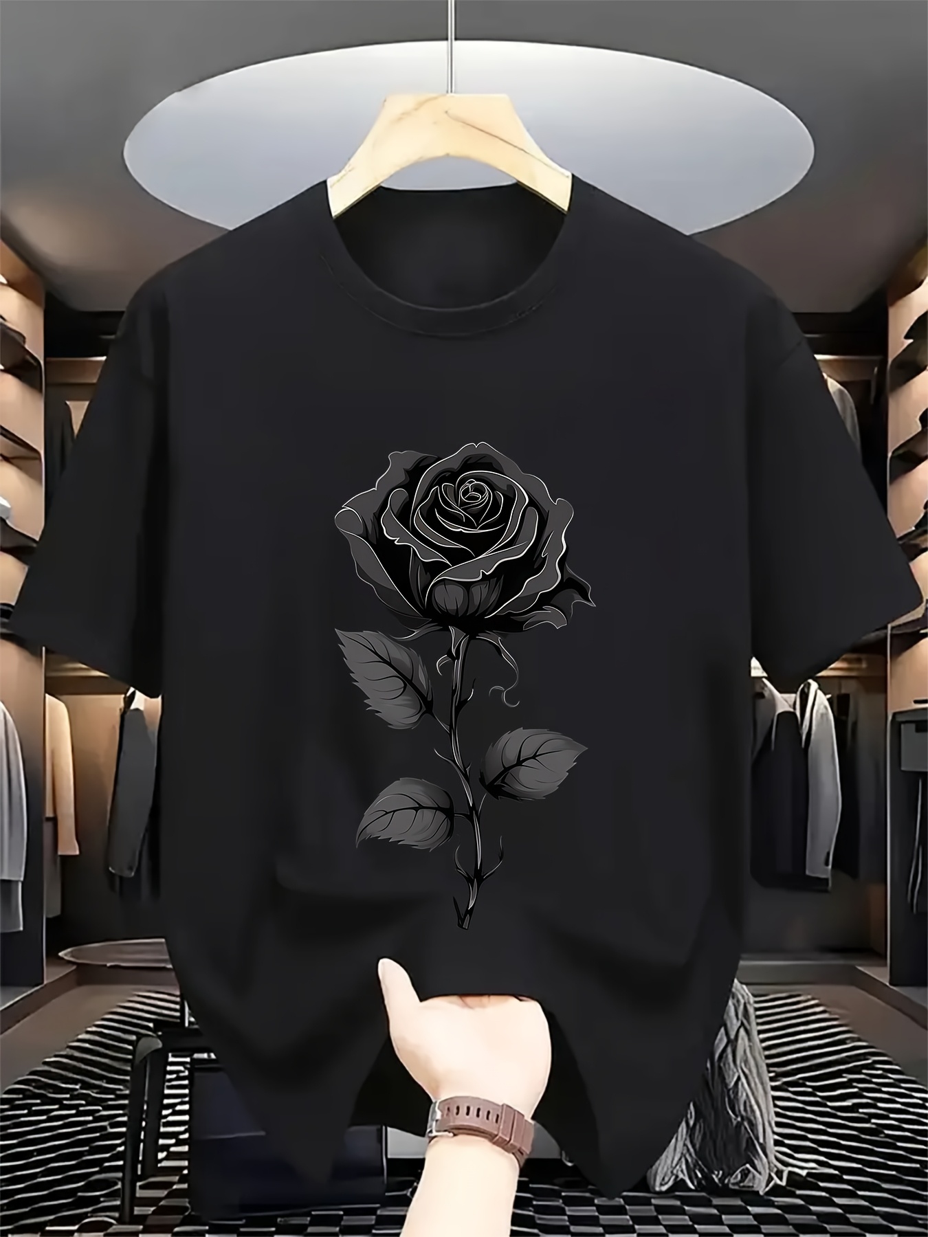 Men's Classic Retro Black Rose - Men Formal Wear All Black avaliação e preço