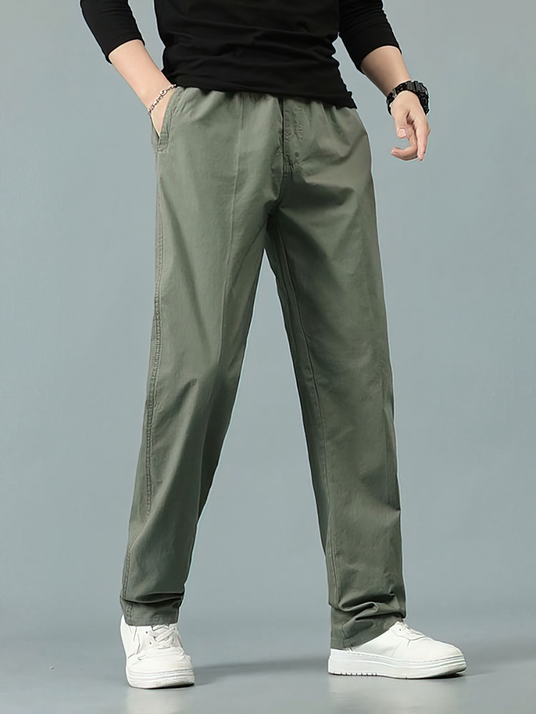 100% Cotton Straight Casual Pa - Men Formal Wear Pants avaliação e preço
