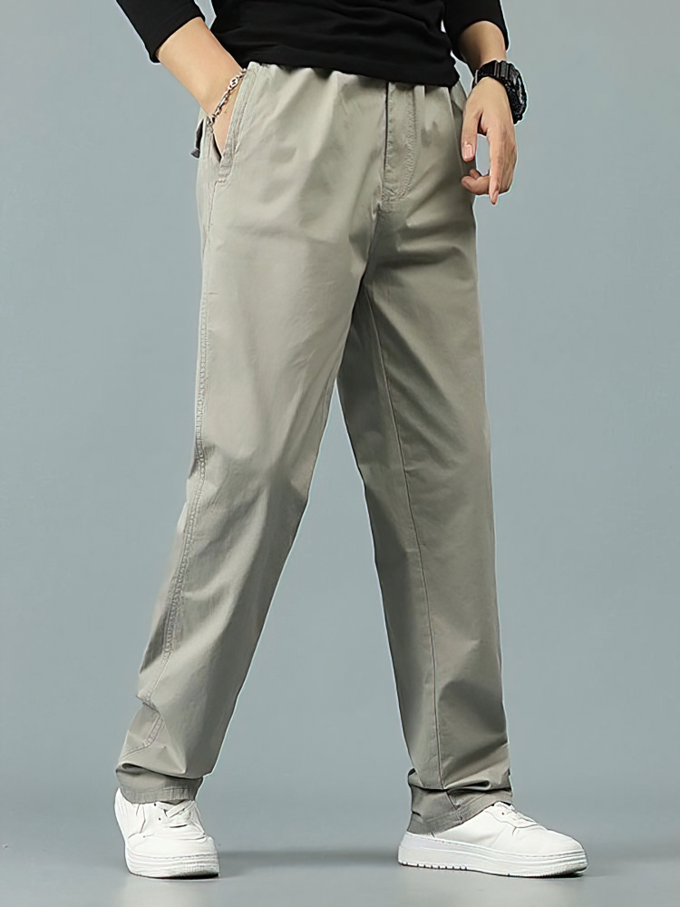 100% Cotton Straight Casual Pa - Men Formal Wear Pants avaliação e preço
