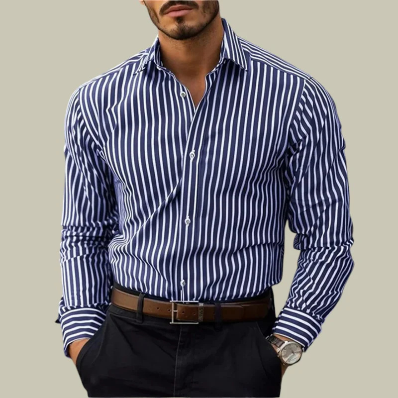 Men's slim-fit striped lapel l - Y2K Formal Wear Men avaliação e preço