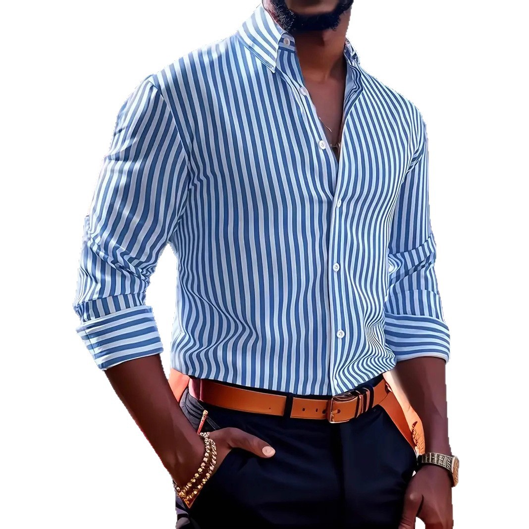 Men's slim-fit striped lapel l - Y2K Formal Wear Men avaliação e preço