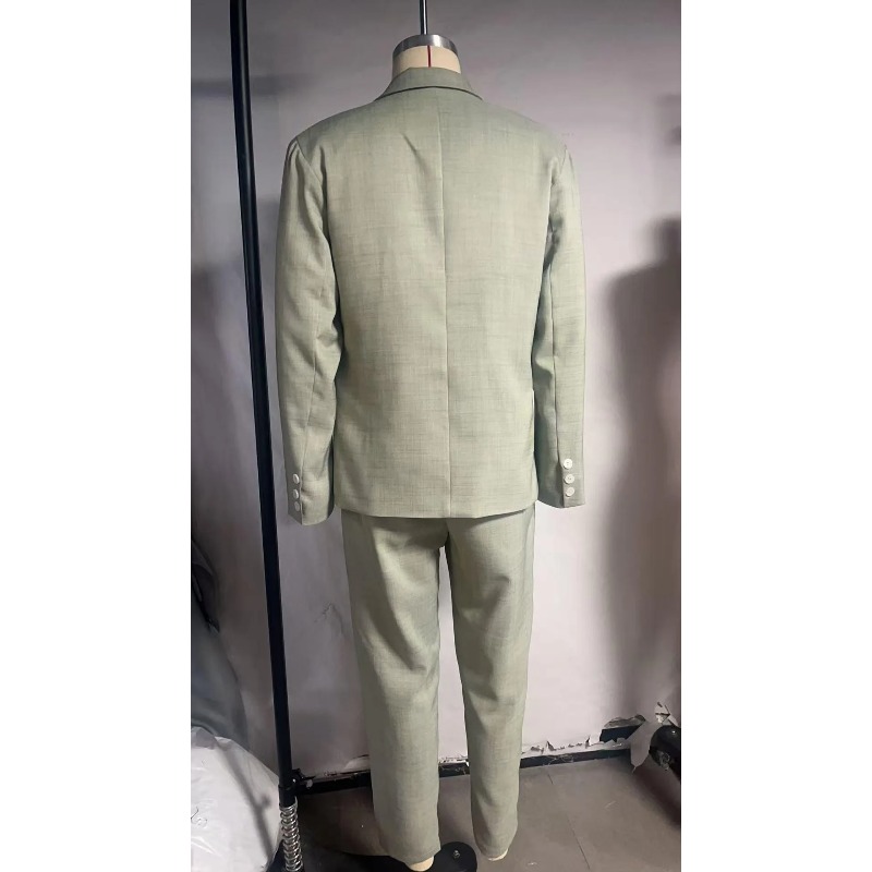 Business Men's Solid Color Sui - Men Formal Wear Pants avaliação e preço