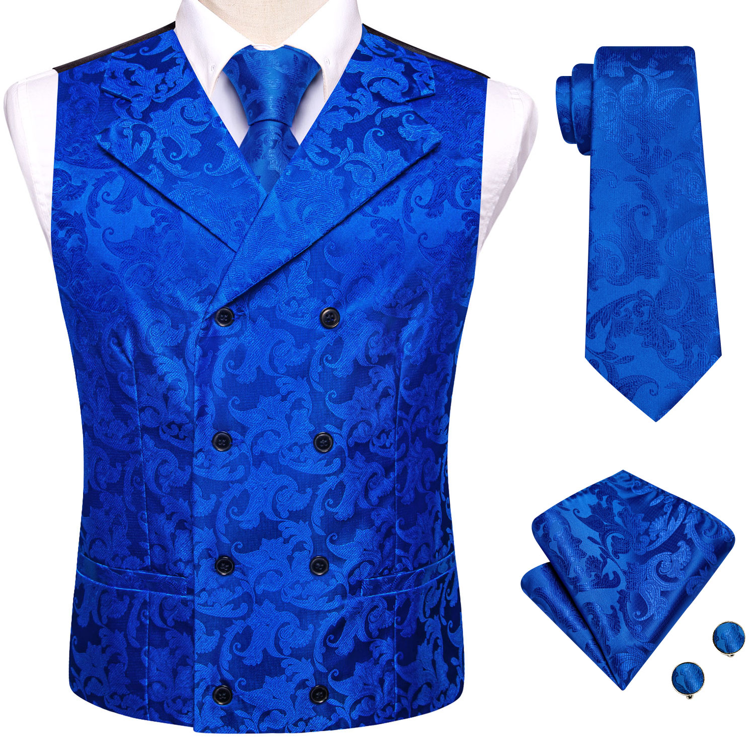 Mens Double Breasted Half Notc - Men Formal Wear Vest avaliação e preço