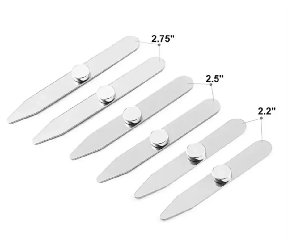 6Pcs Stainless Steel Collar St - Collar Stay Metal avaliação e preço