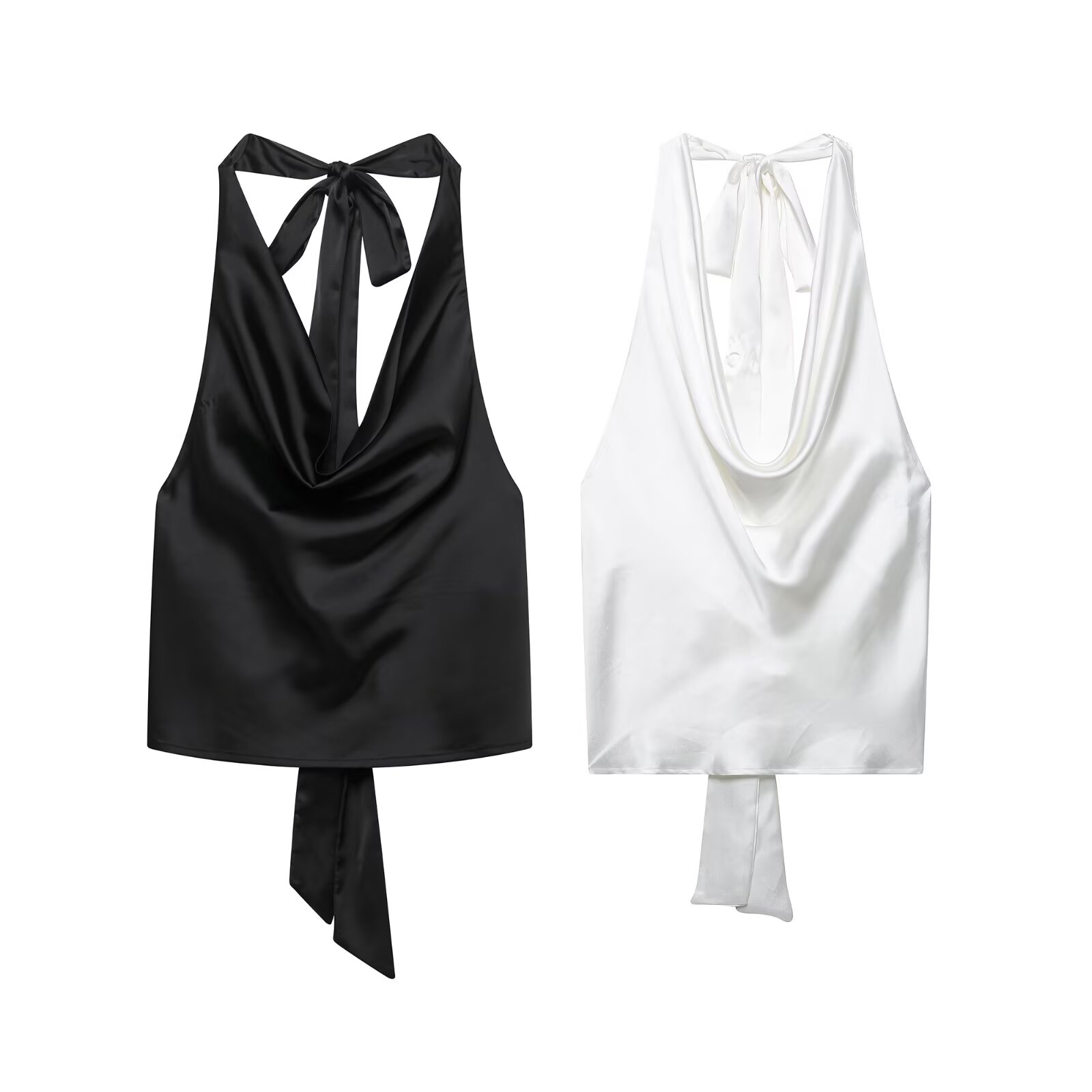 Zevity 2025 Women Sexy Sleevel - Satin Bow Tie avaliação e preço