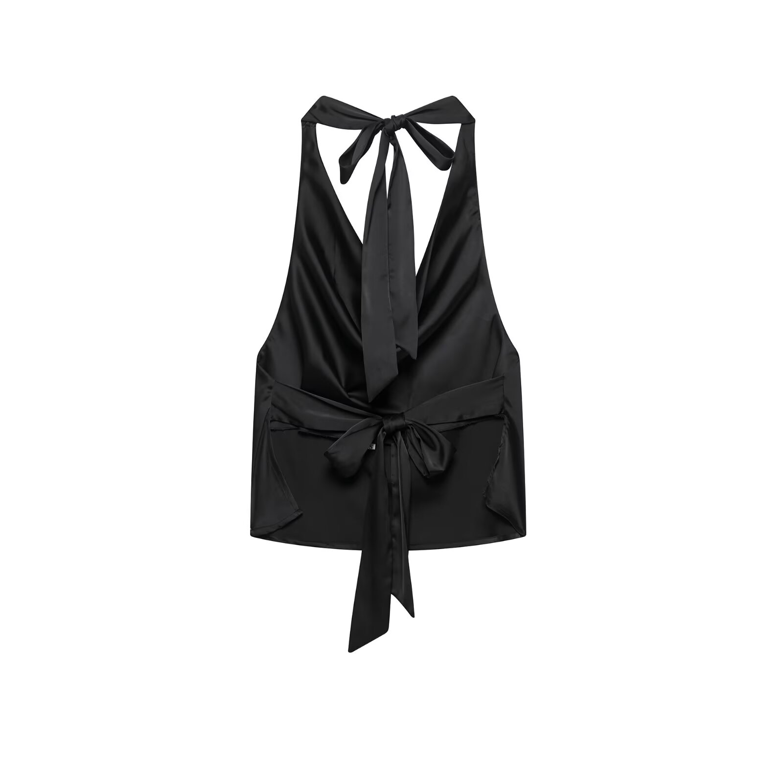 Zevity 2025 Women Sexy Sleevel - Satin Bow Tie avaliação e preço