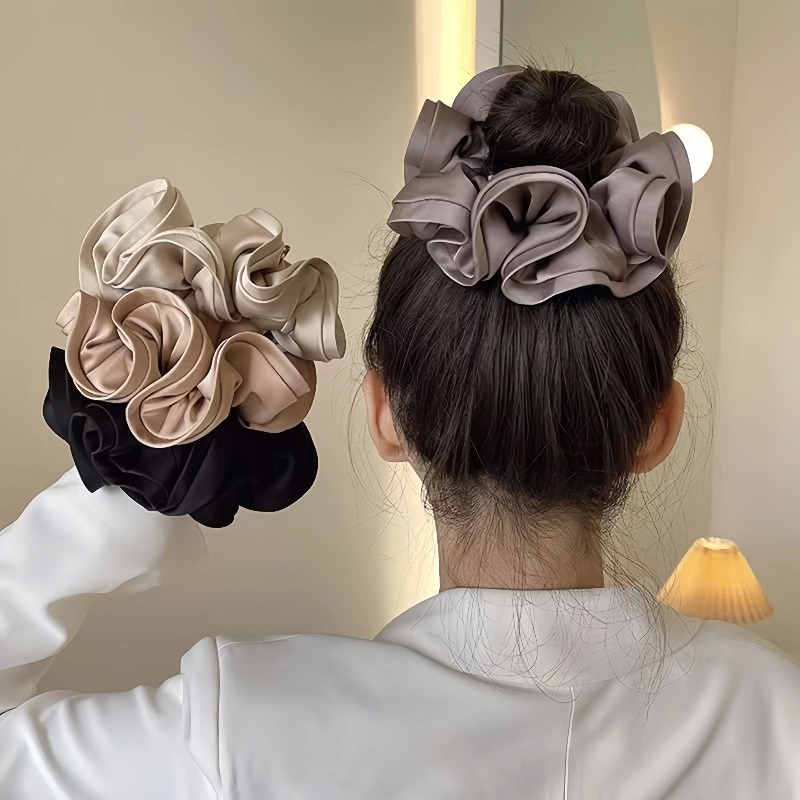 Korean Satin Scrunchies Elasti - Satin Bow Tie avaliação e preço