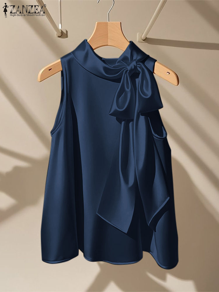 ZANZEA Elegant Blouses Bow Tie - Satin Bow Tie avaliação e preço