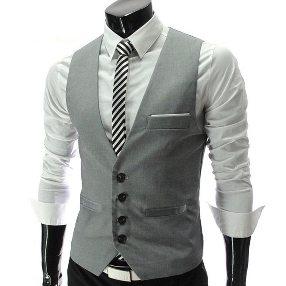 Men Vest Single Breasted Suit  - Men Formal Wear Vest avaliação e preço