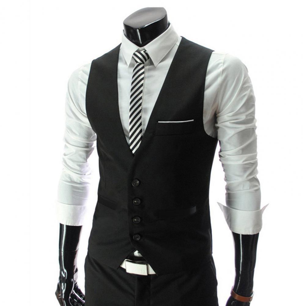 Men Vest Single Breasted Suit  - Men Formal Wear Vest avaliação e preço