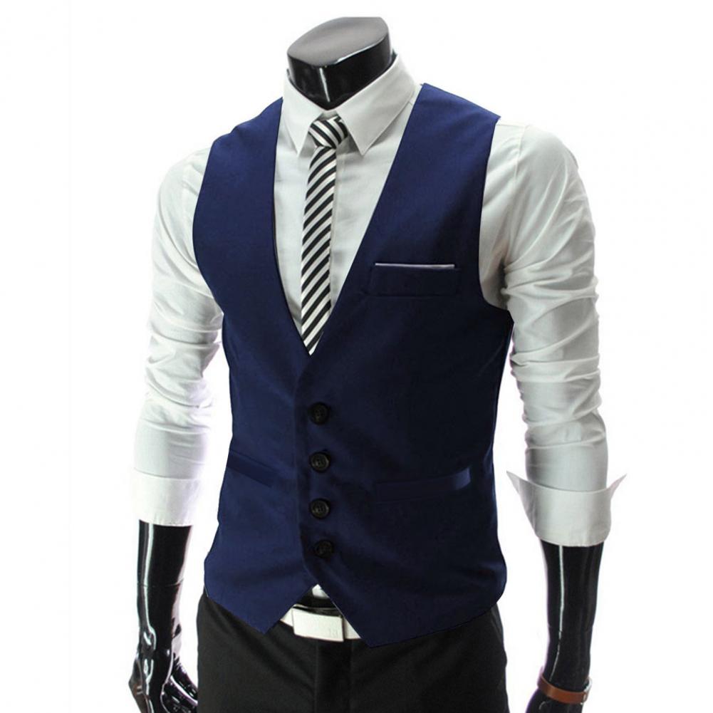 Men Vest Single Breasted Suit  - Men Formal Wear Vest avaliação e preço