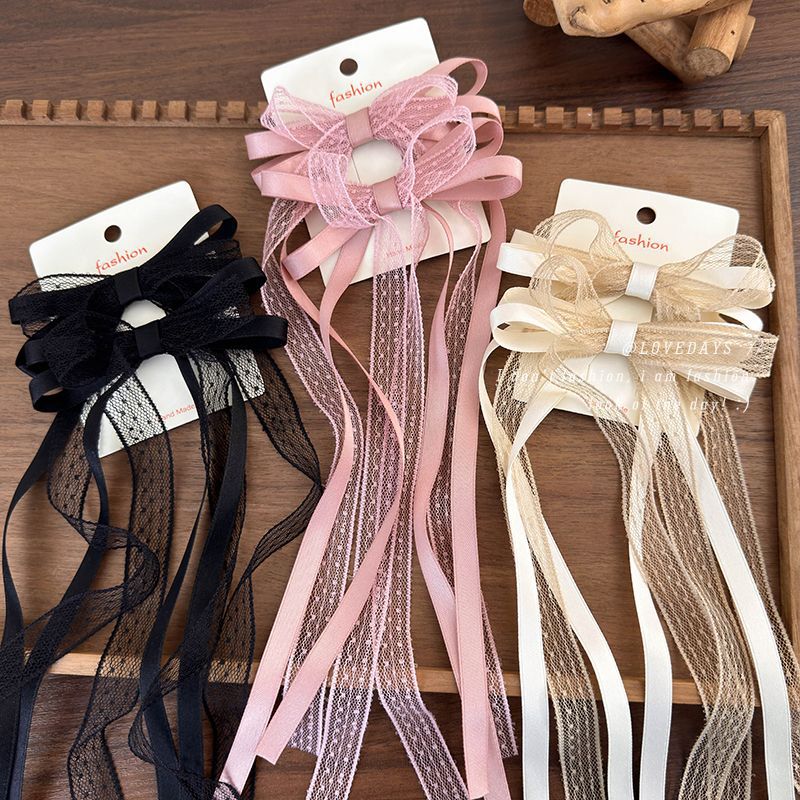 2Pcs/Set Lace Satin Ribbon Bow - Satin Bow Tie avaliação e preço
