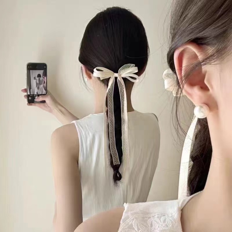 2Pcs/Set Lace Satin Ribbon Bow - Satin Bow Tie avaliação e preço