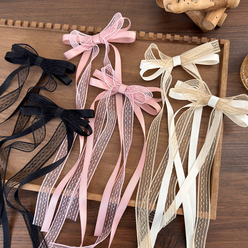 2Pcs/Set Lace Satin Ribbon Bow - Satin Bow Tie avaliação e preço