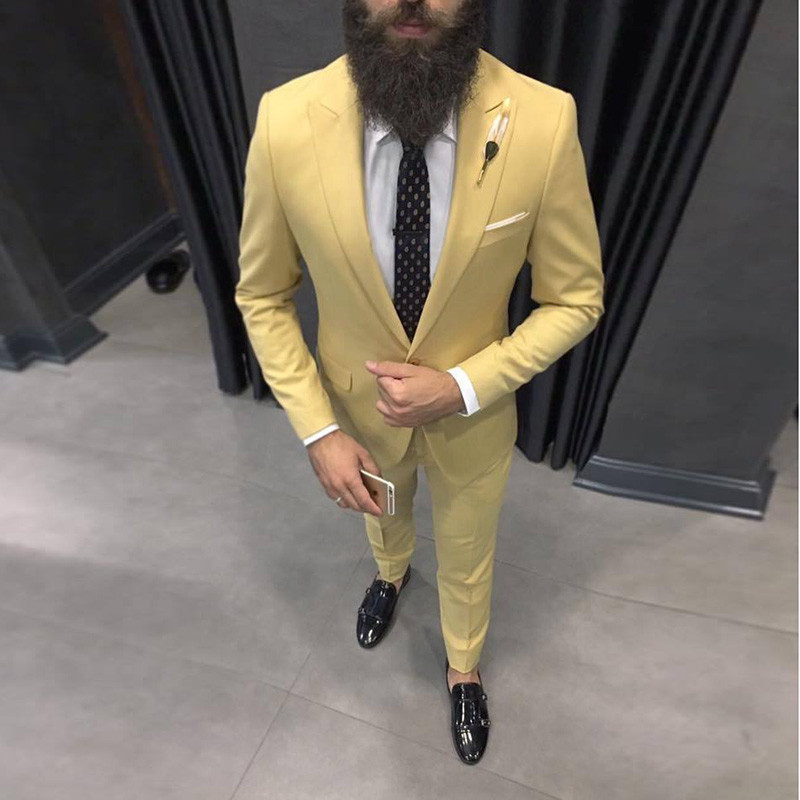 2025 Latest Yellow Men Suits f - Latest Men Formal Wear avaliação e preço