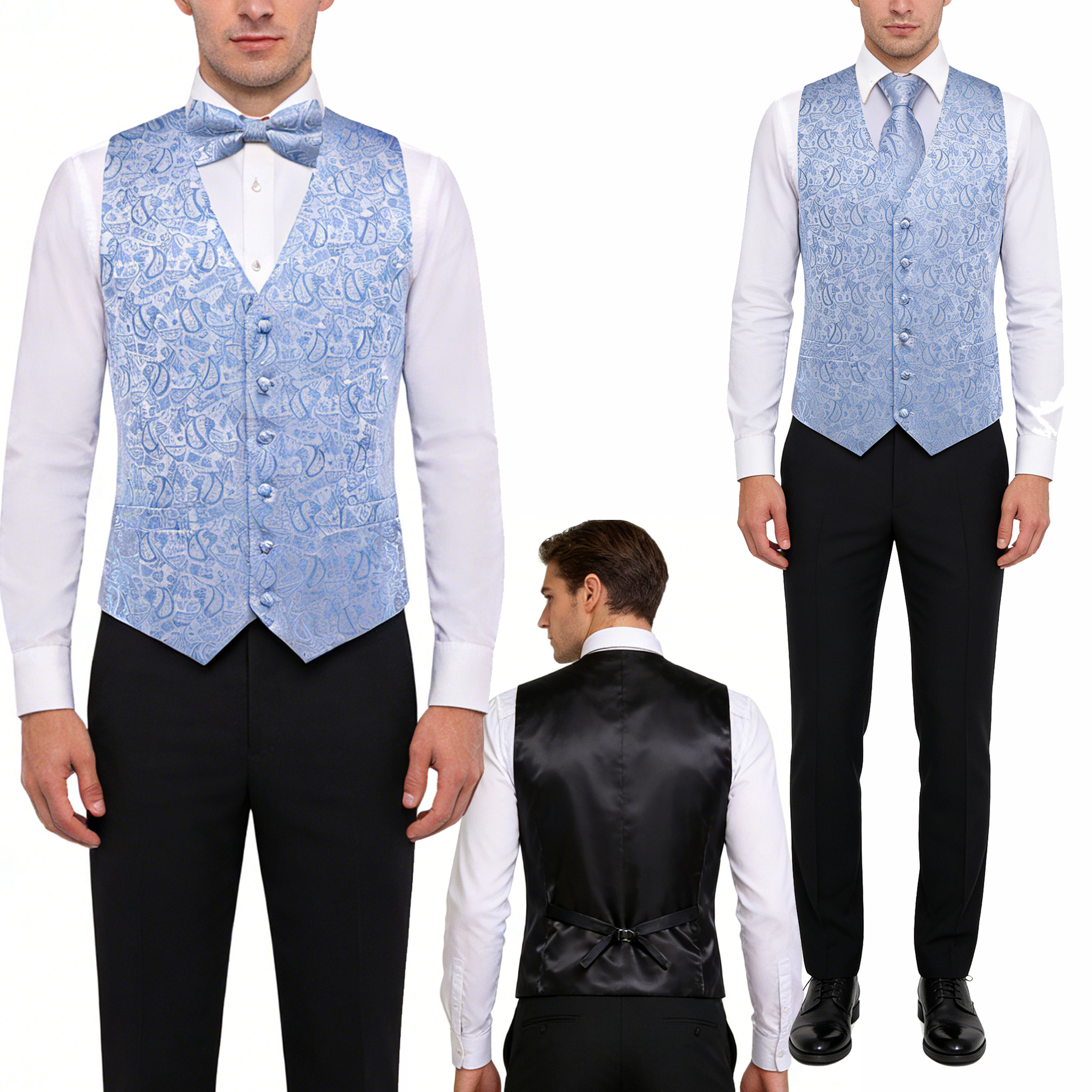 Men's Formal Tuxedo Vest - Pai - Men Formal Wear Vest avaliação e preço