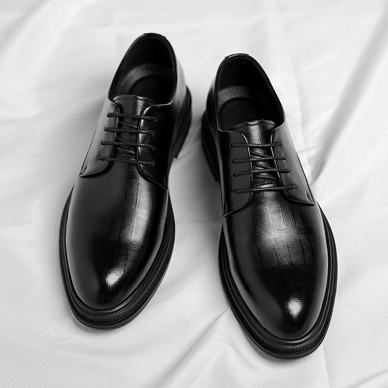 Mens Black Textured Leather Po - Men Formal Wear All Black avaliação e preço