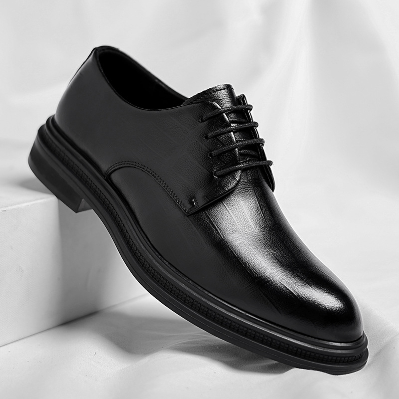 Mens Black Textured Leather Po - Men Formal Wear All Black avaliação e preço