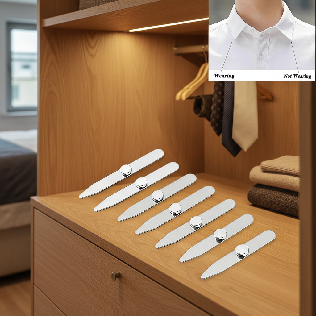 6Pcs New Stainless Steel Colla - Collar Stay Metal avaliação e preço