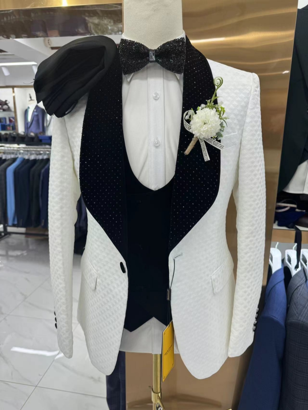 New Luxurious Beaded Tuxedo 3  - Men Formal Wear Pants avaliação e preço