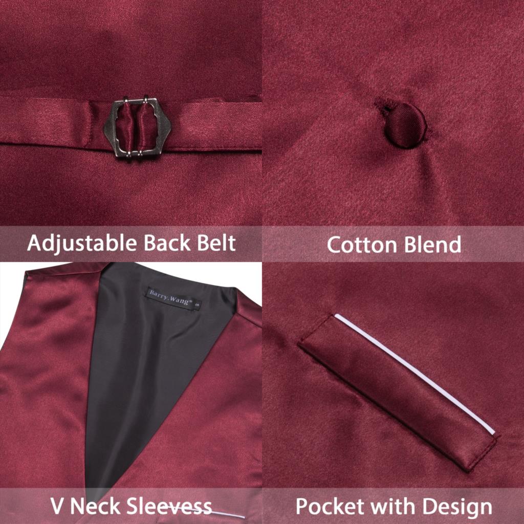 Luxury Men's Vest Solid Red Bu - Men Formal Wear Vest avaliação e preço