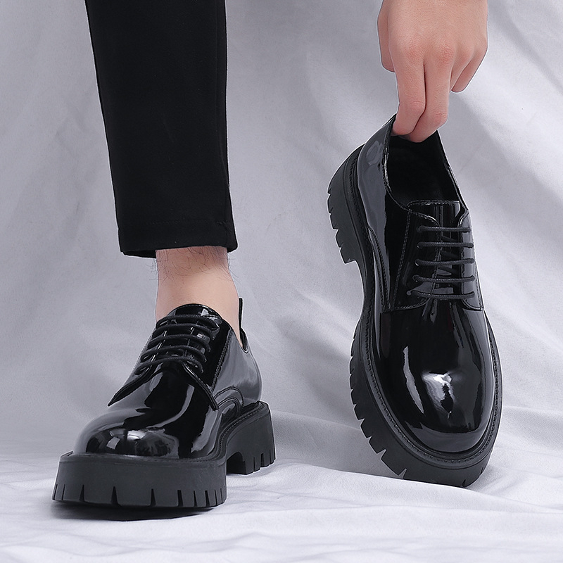 Mens Black Patent Leather Lace - Men Formal Wear All Black avaliação e preço