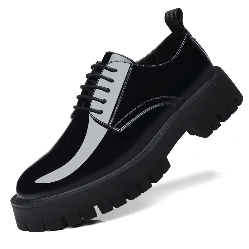Mens Black Patent Leather Lace - Men Formal Wear All Black avaliação e preço