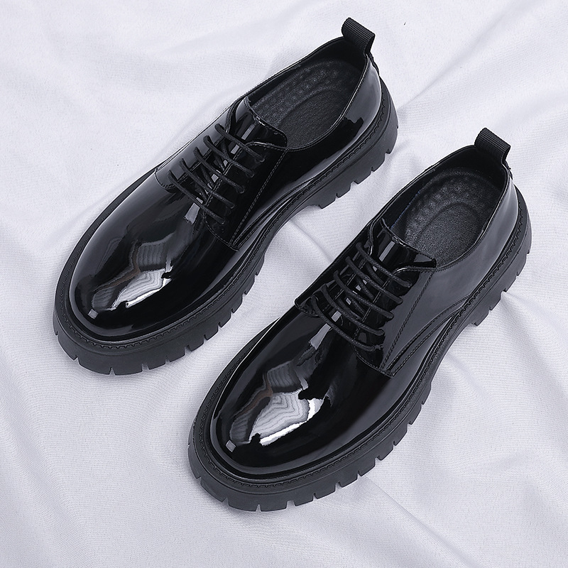 Mens Black Patent Leather Lace - Men Formal Wear All Black avaliação e preço