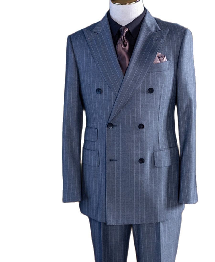 Grey Stripe Double Breast Clas - Men Formal Wear Pants avaliação e preço
