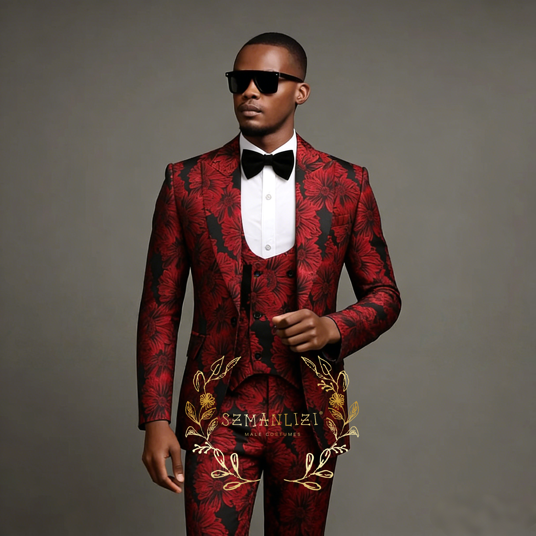 2026 Floral Men's Suits Groom  - Men Formal Wear Pants avaliação e preço