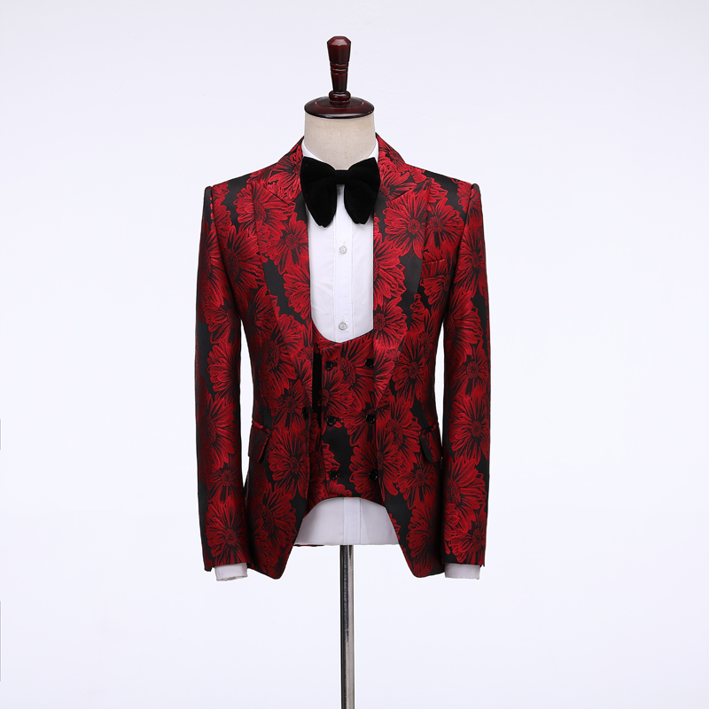 2026 Floral Men's Suits Groom  - Men Formal Wear Pants avaliação e preço