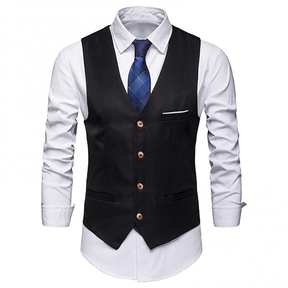 Dress Vests For Men Slim Fits  - Men Formal Wear Vest avaliação e preço