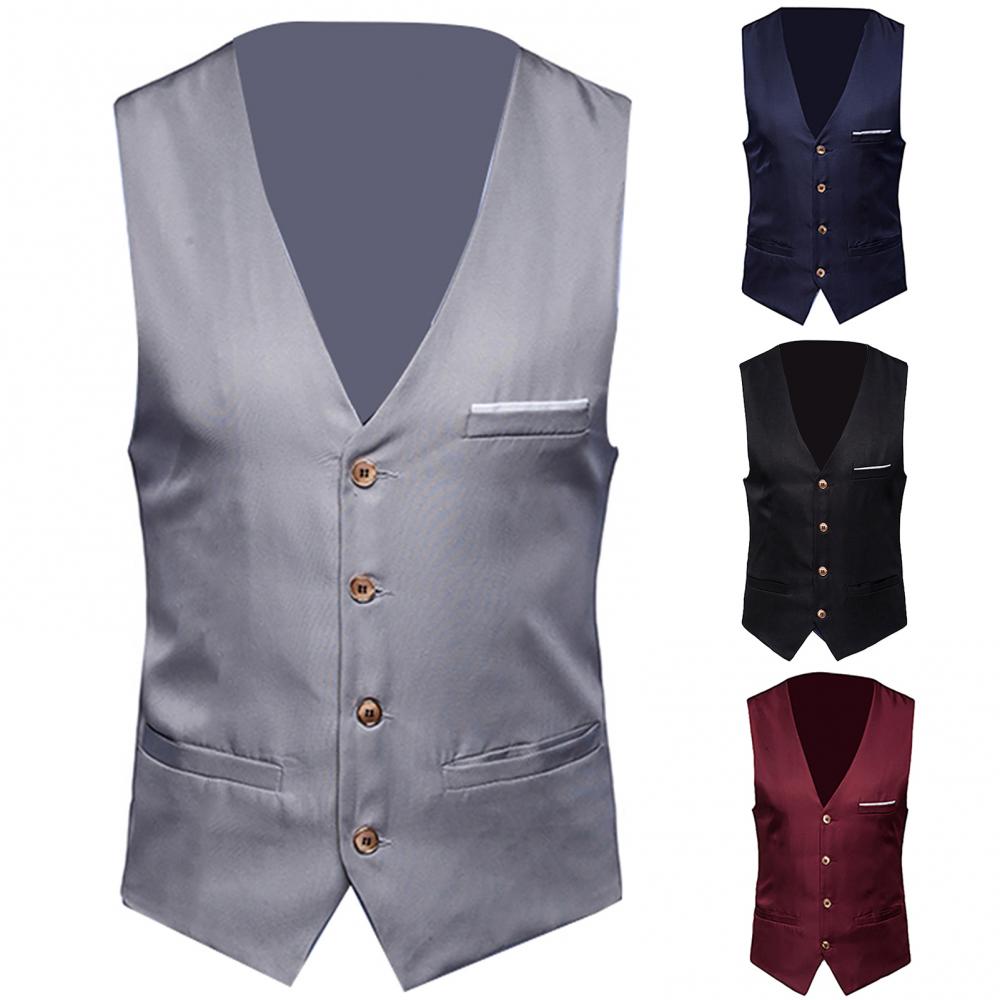Dress Vests For Men Slim Fits  - Men Formal Wear Vest avaliação e preço