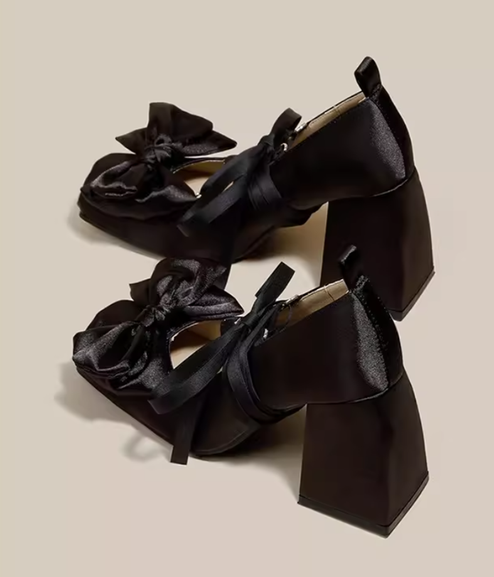 Black Satin Cross Tied Chunky  - Satin Bow Tie avaliação e preço