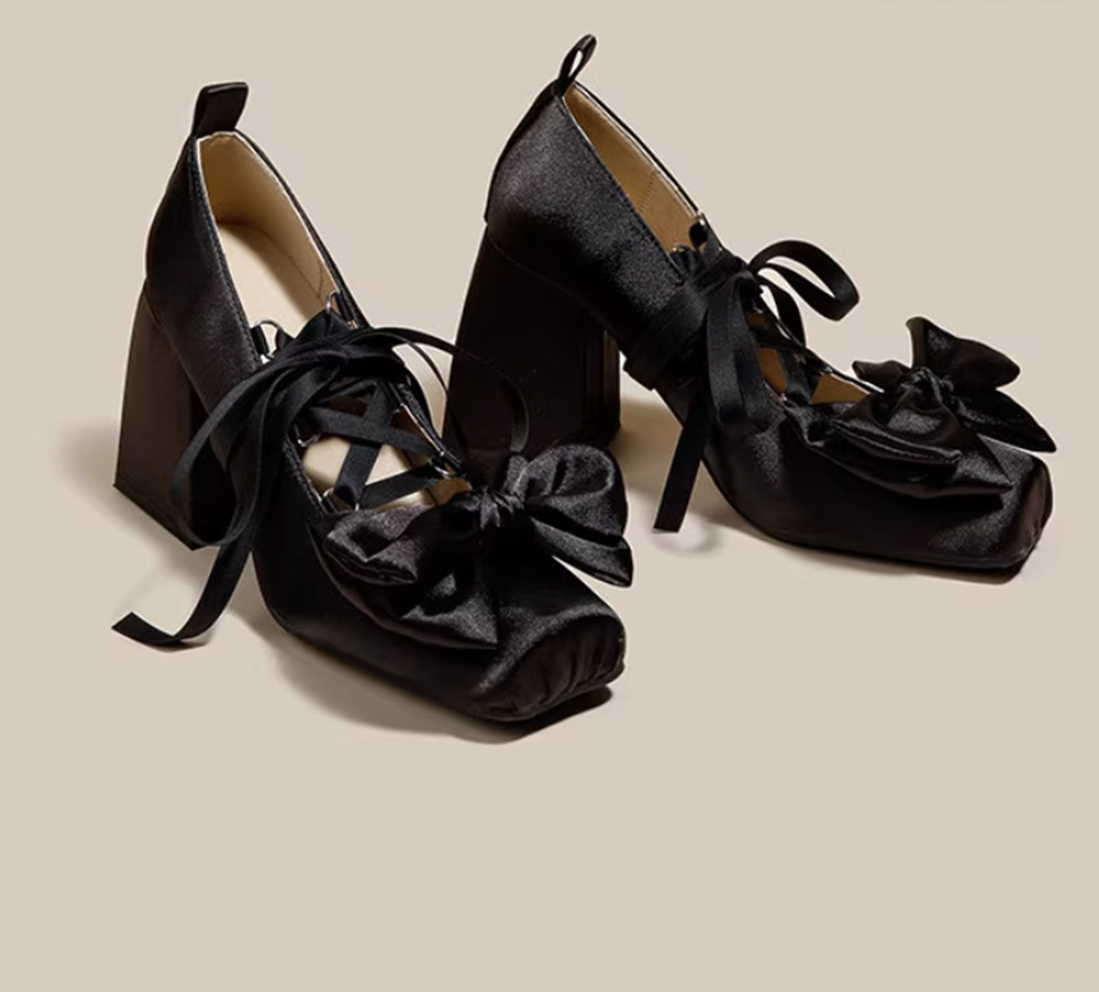 Black Satin Cross Tied Chunky  - Satin Bow Tie avaliação e preço