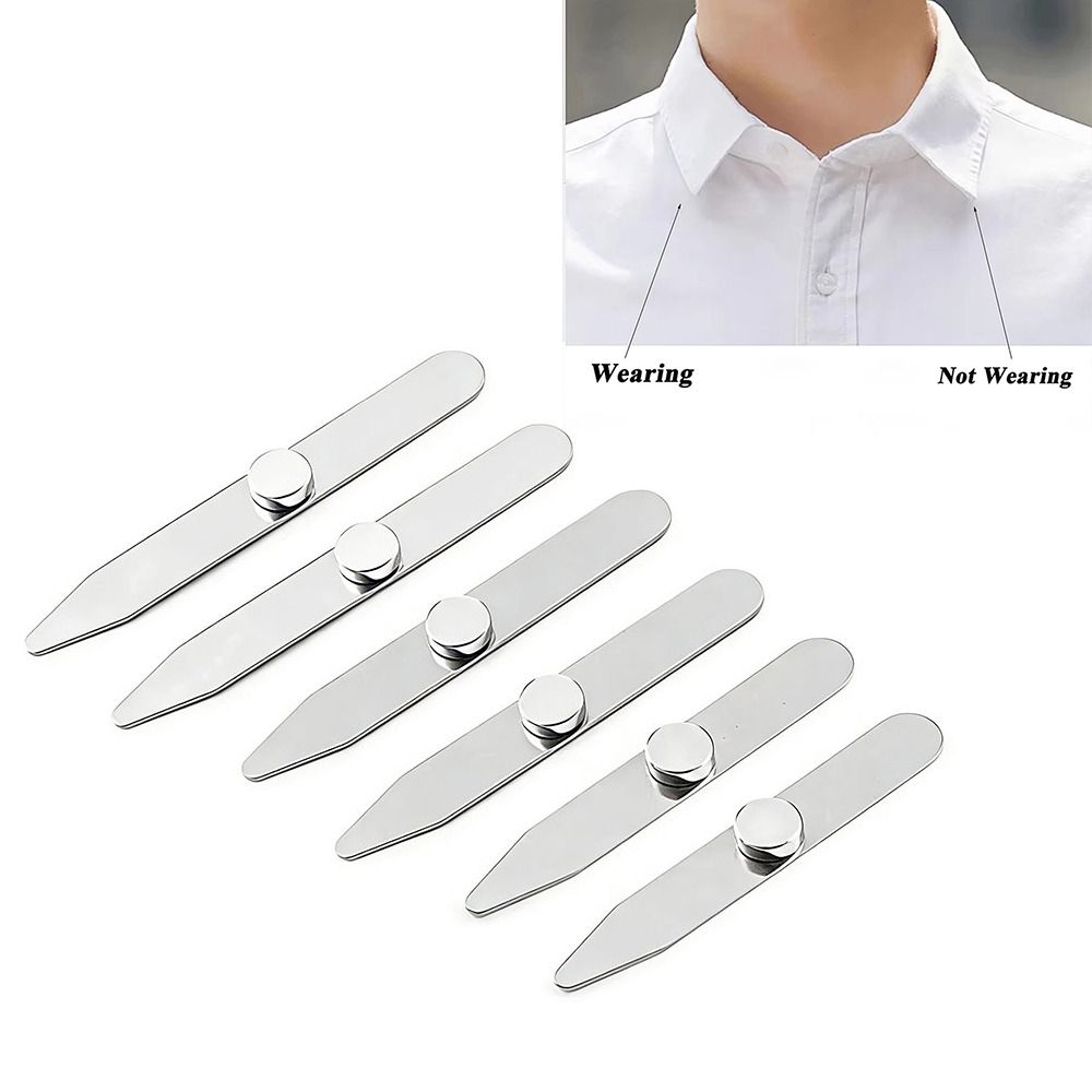 6Pcs New Stainless Steel Colla - Collar Stay Metal avaliação e preço