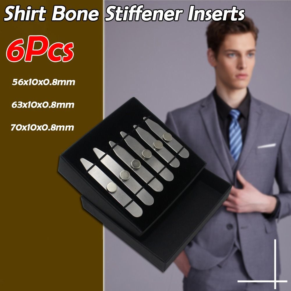 6Pcs New Stainless Steel Colla - Collar Stay Metal avaliação e preço
