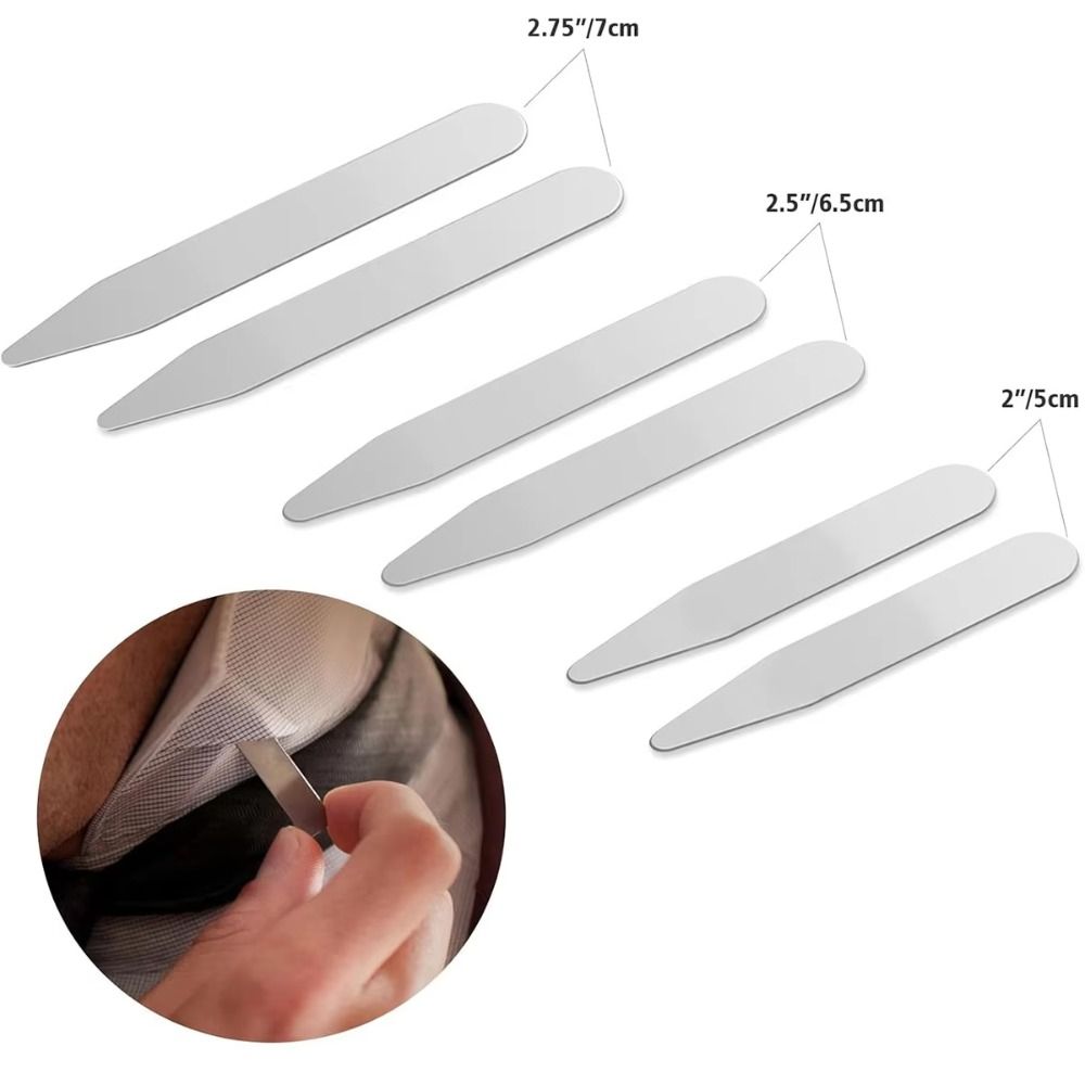 6Pcs New Stainless Steel Colla - Collar Stay Metal avaliação e preço
