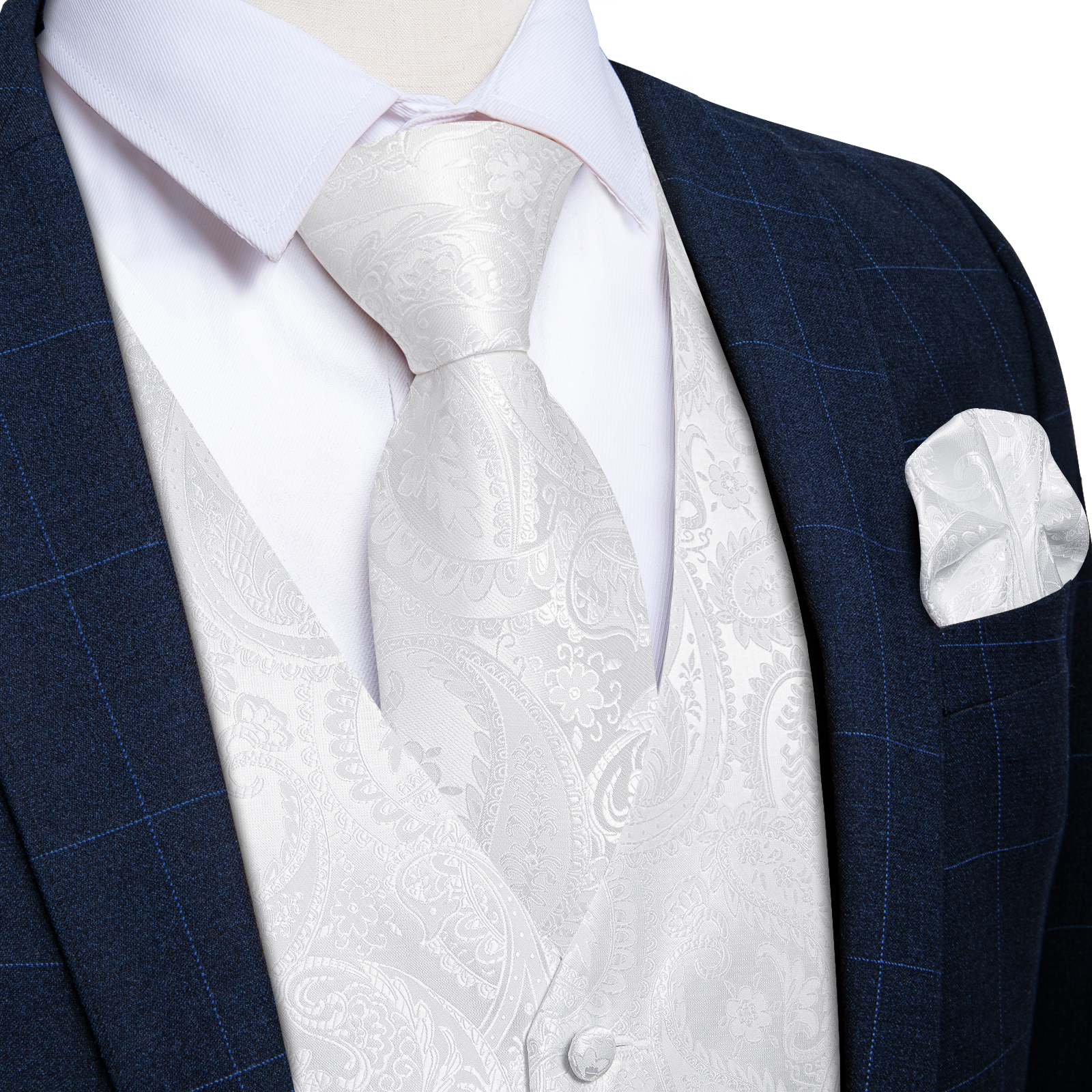 Pure White Wedding Vest for Ma - Men Formal Wear Vest avaliação e preço