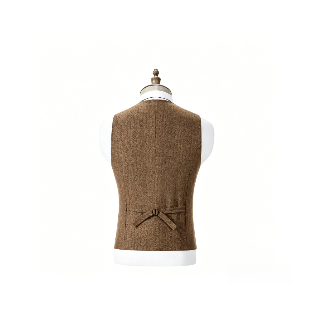 V Neck Men's Vest Herringbone  - Men Formal Wear Vest avaliação e preço