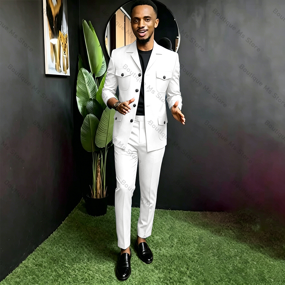 Men Safari Suit Two Piece Set  - Men Formal Wear Pants avaliação e preço
