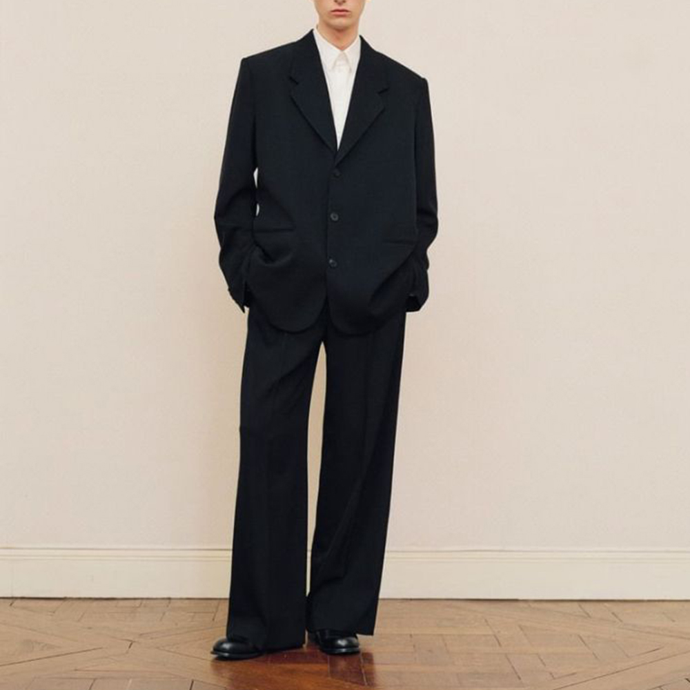 Men's Black Oversized Suit Set - Men Formal Wear Pants avaliação e preço