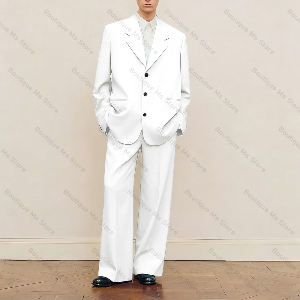 Men's Black Oversized Suit Set - Men Formal Wear Pants avaliação e preço